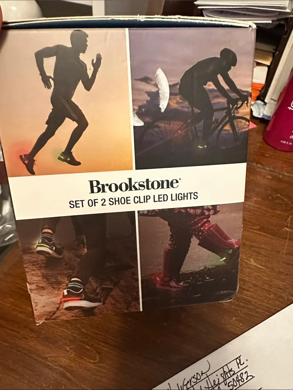 Brookstone Neon Green and Red Shoe Clip LED Set